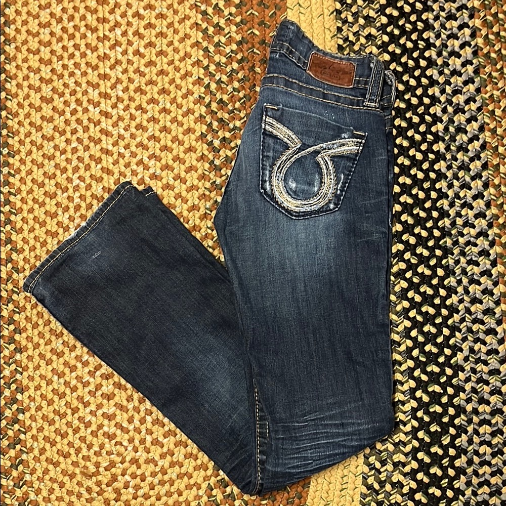 Big Star Blue Boot Cut Jeans with Decorative Stitching